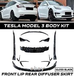 Pour Tesla Model 3 Kit Aero Splitter Avant Diffuseur Arrière Jupe Kit Carrosserie
