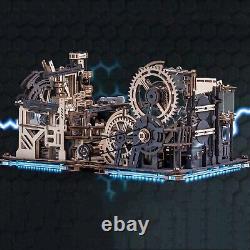 ROKR Puzzle en bois électrique 3D Marble Spaceport Marble Run Model Kits pour adolescents