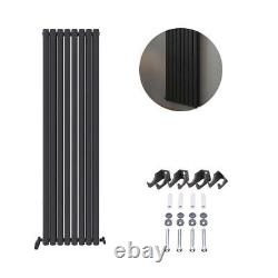 Radiateur vertical design double panneau colonnes ovales chauffage anthracite blanc