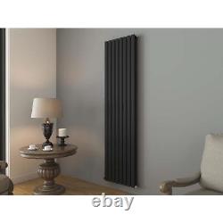 Radiateur vertical design double panneau colonnes ovales chauffage anthracite blanc