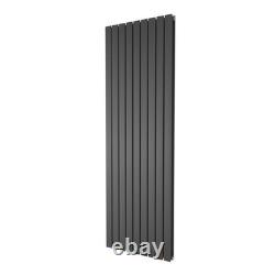 Radiateur vertical gris anthracite à colonne plate double panneau 1800 x 610 mm