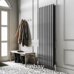 Radiateur vertical gris anthracite à colonne plate double panneau 1800 x 610 mm