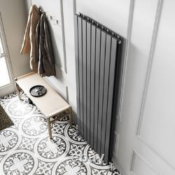 Radiateur vertical gris anthracite à colonne plate double panneau 1800 x 610 mm