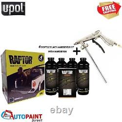 Revêtement de lit noir robuste Upol Raptor 4 bouteilles Kit pistolet pulvérisateur Schutz