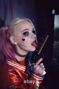 Royaume-uni Fast Post Qualité Harley Quinn Costume Costume De Fantaisie Tatouages, Halloween Outfit