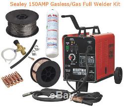 Sealey 150amp Kit Intégral De Soudure De Mig Mig / Gasless Avec Co2, Flux Et Fil D'acier, 5x Pointes