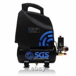 Sgs 6 Litres Oil-less Direct Drive Air Compressor & 5 Piece Tool Kit 5.7cfm, 1