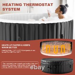 Spa gonflable rond SLSY pour 4 personnes, étanche, jacuzzi gonflable avec 120 jets d’air
