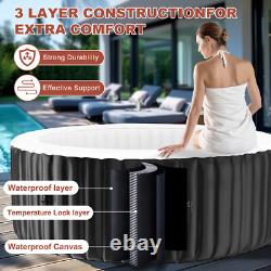 Spa gonflable rond SLSY pour 4 personnes, étanche, jacuzzi gonflable avec 120 jets d’air