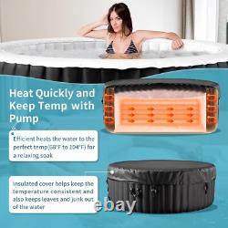 Spa gonflable rond SLSY pour 4 personnes, étanche, jacuzzi gonflable avec 120 jets d’air
