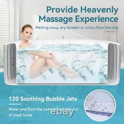 Spa gonflable rond SLSY pour 4 personnes, étanche, jacuzzi gonflable avec 120 jets d’air