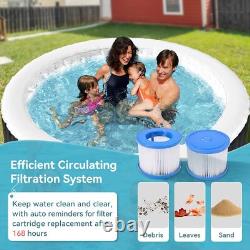 Spa gonflable rond SLSY pour 4 personnes, étanche, jacuzzi gonflable avec 120 jets d’air