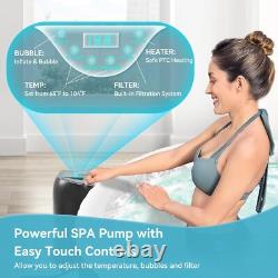 Spa gonflable rond SLSY pour 4 personnes, étanche, jacuzzi gonflable avec 120 jets d’air