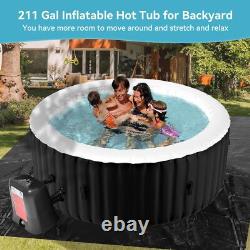 Spa gonflable rond SLSY pour 4 personnes, étanche, jacuzzi gonflable avec 120 jets d’air