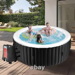 Spa gonflable rond SLSY pour 4 personnes, étanche, jacuzzi gonflable avec 120 jets d’air