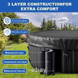 Spa gonflable rond SLSY pour 4 personnes, étanche, jacuzzi gonflable avec 120 jets d’air