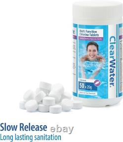 Tablettes de chlore multifonction Clearwater Bestway 1 KG, 50 x 20g pour piscine et spa
