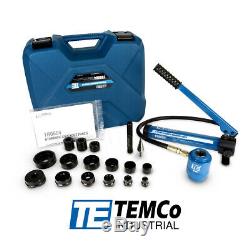 Temco 2 Hydraulique Knockout Perforatrice Électrique Conduits Cutter Ko Tool Kit