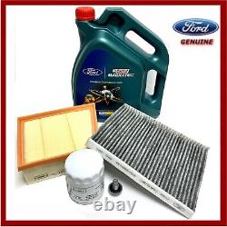Véritable kit de service Ford Fiesta Mk8 1.0 filtres à huile, à air et d'habitacle & 5L d'huile Castrol