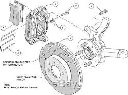Wilwood Disc Brake Kit, Remplacement Stock Avant, Honda, Rotors Forée, Red Calibres